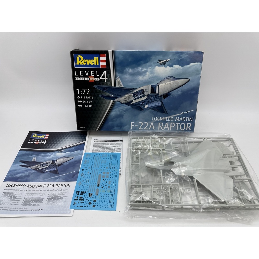 Revell F 22A Raptor 1:72 Scale Plastic Model Kit Unassembled